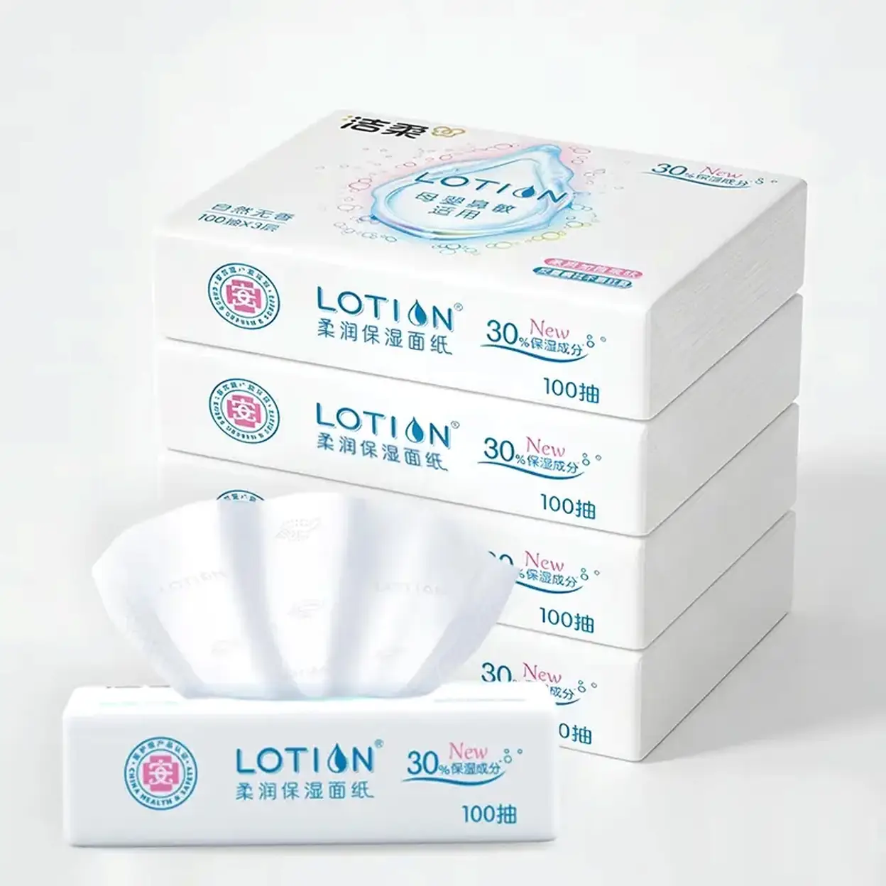 C&S 洁柔 柔潤軟抽面紙巾(Lotion) 100抽軟抽面紙巾 (4包装)